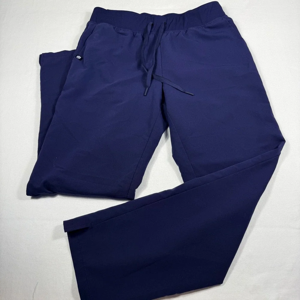 Jaanuu Scrub Set Medium Navy Blue V-Neck Top Jogger Pants Medical Uniform W10001